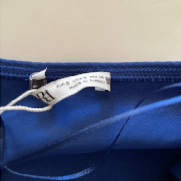 Zara Royal Blue Short Mini Side Ruffled Strapless Dress - Picture 8 of 8